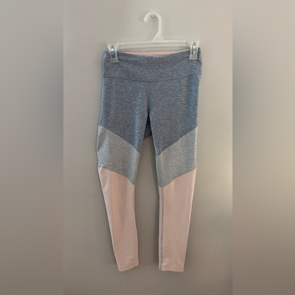 Outdoor Voices Gray, Blue, and Pink Colorblock Leggings